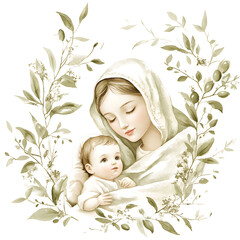 Nativity and Christmas Clipart Vector Illustration