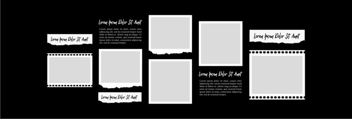 Pictures or photos frame collage layout abstract photo frames and digital photo wall template