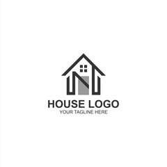 letter n logo icon for building development or house with creative illustration