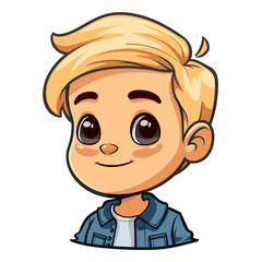 Boy character cartoon style vector illustration. Isolated on white background