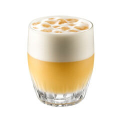 Extreme front view of a perfect looking Whiskey Sour Fizz whisky drink isolated on a white transparent background