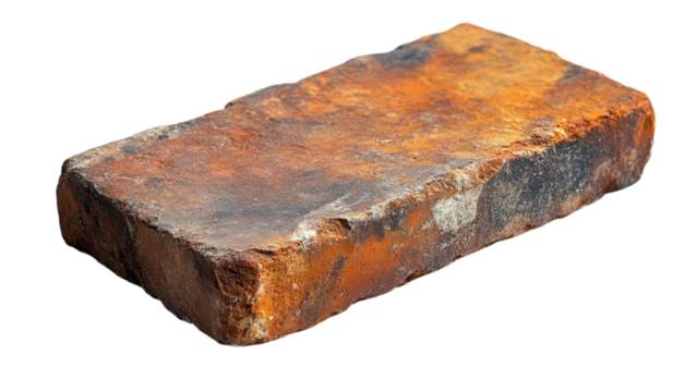 Floating Brick on White, a solitary brick with gentle highlights and shadows against a pristine background, evoking simplicity and elegance