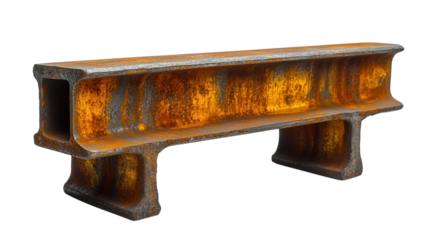 I-beam Steel on White, simple structural element, clean lines, emphasizes industrial design, minimalistic aesthetic, modern context