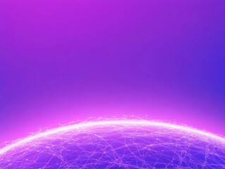 Futuristic digital network on neon purple background