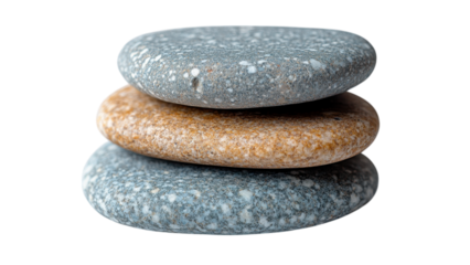 Elegant Cobblestone Stack, a refined arrangement of smooth, uniform stones against a pristine white backdrop, showcasing simplicity and order.