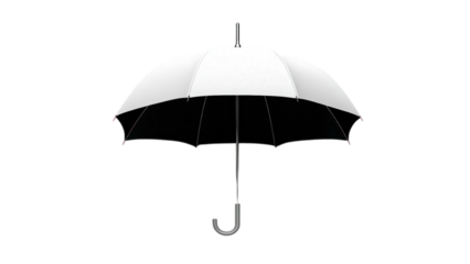 Minimalist Umbrella Design, sleek black and white illustration of an umbrella, modern aesthetic, clean lines, stylish simplicity