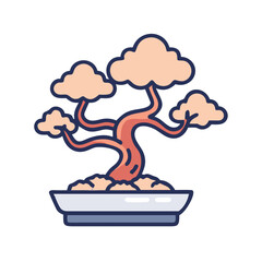 Minimalist Bonsai Tree Vector Graphic – Ideal for Logos and Print Art