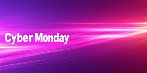 Cyber monday vibrant background with pink and purple speed lines