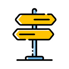 Decision-Making Signpost Vector – Ideal for Wayfinding and Pathfinding Graphics