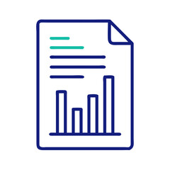 Report Document with Bar Graph Vector – Perfect for Data and Analytics Projects
