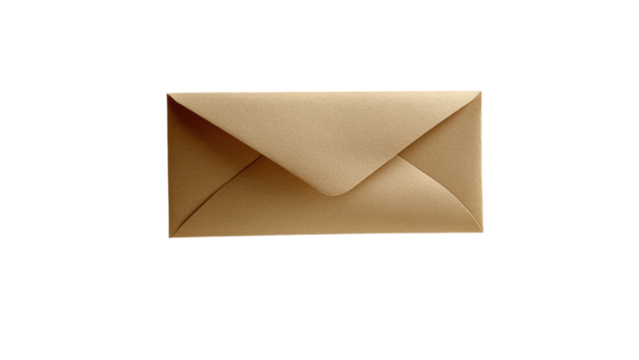 Floating envelope casting a soft shadow, minimalist design, clean white backdrop, ideal for conveying messages or invitations