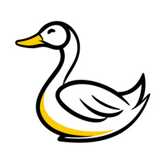 Yellow Duck Vector Clipart – Fun Animal Graphic for Print & Web