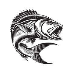 Red Snapper fish vector illustration, Sea fish different poses Design
