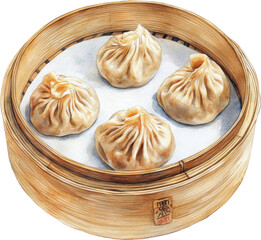 Fototapeta premium Delicious dumplings steamed to perfection, perfect for culinary delights and food photography.