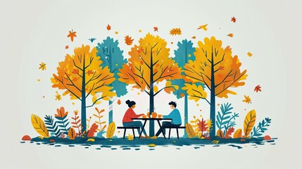 A Joyful Picnic: A family spends quality time together in the park