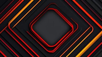 Abstract Red Orange Black Geometric Design