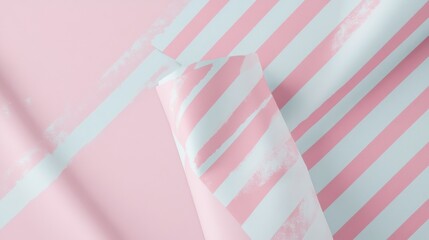 Obraz premium Abstract Pink and White Striped Patterned Paper Roll Background Texture