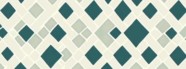 Abstract Geometric Teal Beige Diamond Pattern Seamless Texture