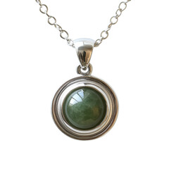 Elegant gemstone pendant necklace, showcased on a pristine white background, emphasizing its intricate design and vibrant color.
