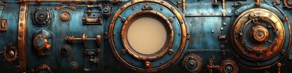 Fototapeta premium Steampunk Machinery: Intricate Gears and Metallic Hues
