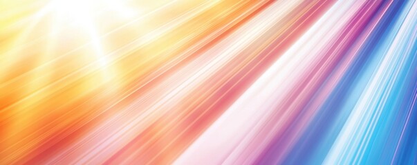 Obraz premium A vibrant gradient of colors blending from warm oranges and yellows to cool blues and purples, evoking a sense of energy and warmth.
