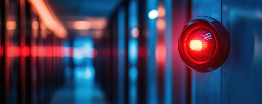 Red Alert Light in a Tech Corridor