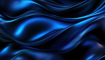 Fototapeta premium A close-up of flowing blue fabric, showcasing smooth, wave-like patterns and a deep, rich color that conveys elegance and fluidity.