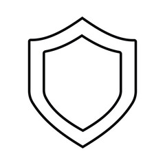 Shield icon, vector illustration. safety icon vector. Line Shield icon vector. 