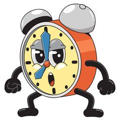  Cartoon Character Alarm Clock Illustration