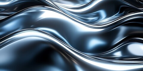 Fototapeta premium Abstract Liquid Metal Waves Background, Design, Texture