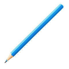 Blue pencil sharpened, isolated on transparent background
