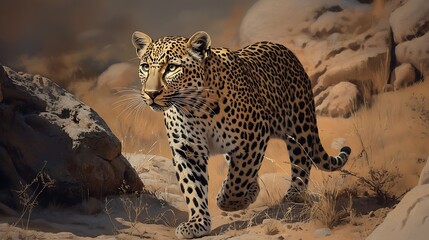 Obraz premium The Arabian leopard (Panthera pardus nimr)