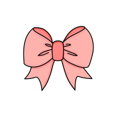 pink bow with ribbon