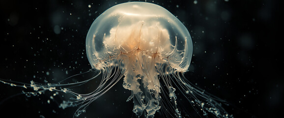 Naklejka premium Jellyfish on a black background