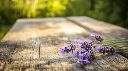 Serene Lavender on Rustic Wood