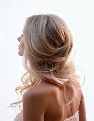 a woman posing with her back to the camera