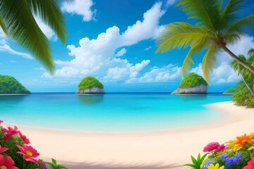 Beautiful and Peaceful Nature Scenery Illustration Landscape Countryside Tranquil Vibrant and Colorful