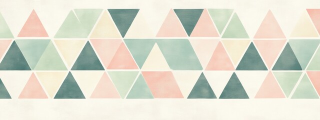 Pastel Triangle Geometric Pattern Abstract Watercolor Seamless Design Modern Art Background