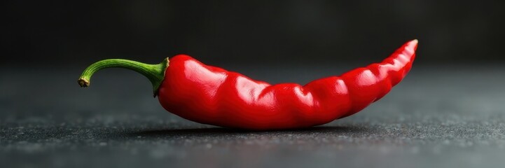 Bright red chili pepper, smooth surface, studio shot, clean backdrop, close-up, culinary