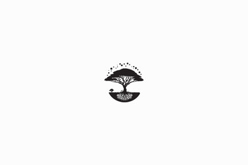 Acacia tree vector silhouette image made by adobe illustrator..eps