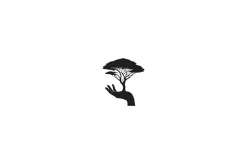 An Acacia tree vector silhouette image adobe illustrator. eps.eps