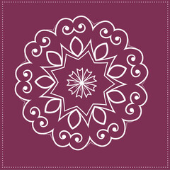 Indian Traditional and Cultural, Kolam, Rangoli, or Paisley vector line art. Bengal art India Tamil mandala Art 