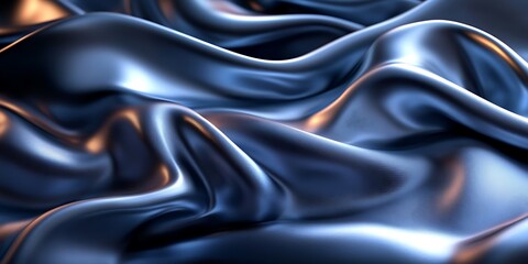Fototapeta premium Blue silk fabric texture, abstract waves, elegant background, design element