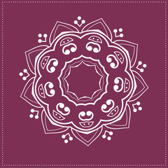Indian Traditional and Cultural, Kolam, Rangoli, or Paisley vector line art. Bengal art India Tamil mandala Art 