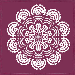 Indian Traditional and Cultural, Kolam, Rangoli, or Paisley vector line art. Bengal art India Tamil mandala Art 