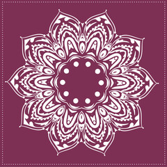 Indian Traditional and Cultural, Kolam, Rangoli, or Paisley vector line art. Bengal art India Tamil mandala Art 