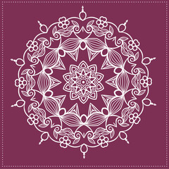 Indian Traditional and Cultural, Kolam, Rangoli, or Paisley vector line art. Bengal art India Tamil mandala Art 