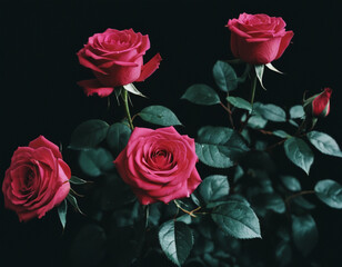red roses with dark background
