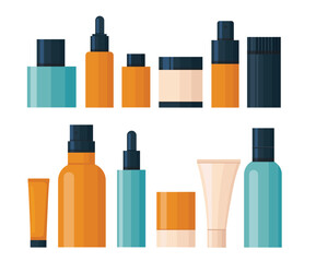 Set of skincare products vector illustration