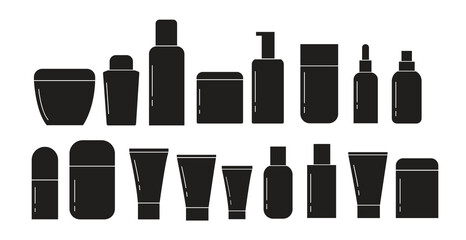 Set of skincare products vector illustration